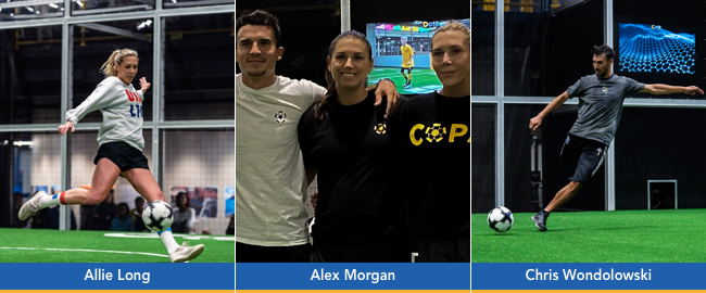Allie Long, Alex Morgan, Chris Wondolowski